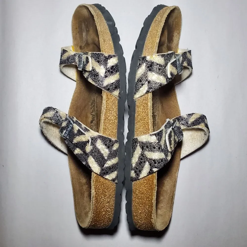 Birkis Tahiti Beaded Double Strap Sandals Size 38 (7-7.5)